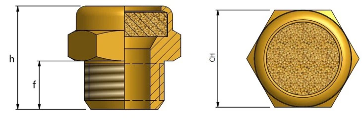 Sintered Copper Brass Vent Plug Porous Metal